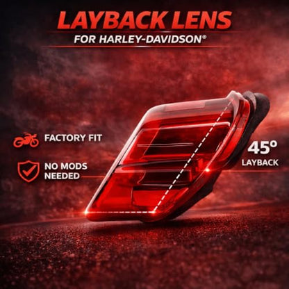 Eagle Lights Strobing LED Brake Light for Harley Davidson Motorcycles with Bottom License Plate Window - color: Red with Bottom License Plate Window