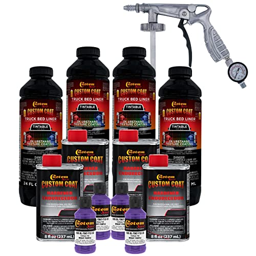 Custom Coat GM White 1 Gallon Spray-On Urethane Truck Bed Liner Kit - color: Bright Purple, size: 1 Gallon Kit with Gun