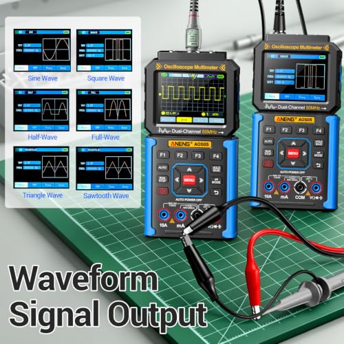 3-in-1 Handheld Oscilloscope Multimeter,50MHz Dual Channel,Signal Generator - color: Blue