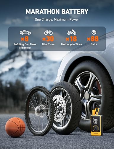 AstroAI L7 Air Tire Inflator Portable Air Compressor, 150PSI Car Bike Pump