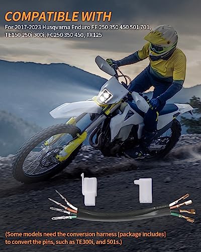 LED Dirt Bike Headlight Enduro Motocross Lights for 2017-2024 Husqvarna - color: white C