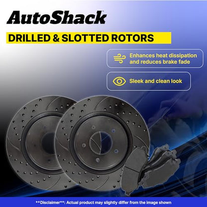 AutoShack Front & Rear E-Coated Rotors & Ceramic Pads for VW Jetta 2006 - style: NightGuard & Pad