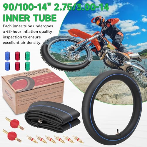 90/100-14" 2.75/3.00-14 Motorcycle Inner Tube TR4 Staight Valve Stem for 110cc 125cc KLX125 KLX140 KX85 TTR125 YZ80 YZ85 RM80 CR80 CT90 DRZ125 TaoTao DB17 Dirt Bike Off Road Motocross Heavy Duty - size: 2.75/3.00-14" 2pcs