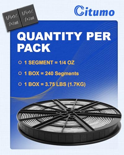 1/4 oz Adhesive Stick-On Roll Wheel Weights, Low Profile, Black 715pcs - color: Black-Roll, size: 0.25oz - 1Roll