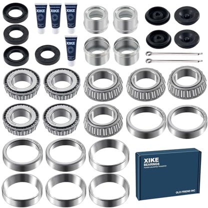 XiKe 25mm Axles 30205 Trailer Bearings Wheel Hub Kit, 4 Sets - size: 30205 + Seal ID 1.18, style: Pack 4 Set