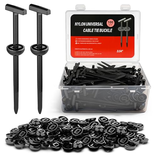 Self-Locking Cable Tie Buckle 100PC Heavy Duty Nylon Fasteners for Auto - color: 100PC Black