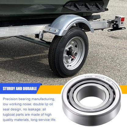 XiKe 30205 Trailer Bearings Wheel Hub Kit, 2 Sets, Fits for 25mm Axles, - size: 30205 + Seal ID 1.250, style: Pack 2 Set