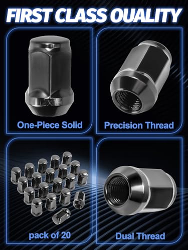 M12x1.5 Lug Nuts 20pcs for Focus - color: Black, size: M12x1.5, style: 1.38IN,20PCS