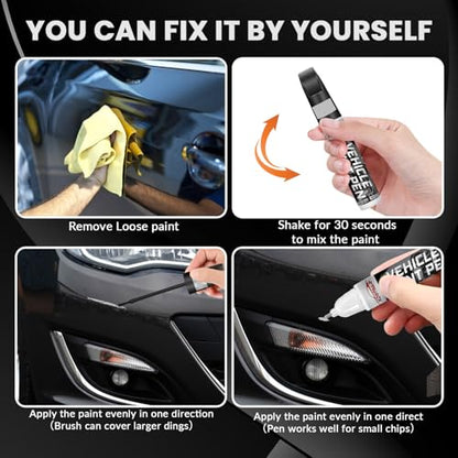 Matte Black Touch Up Paint for Cars, Universal and Color Accurate Automotive Scratch Repair Pen, Lasting Auto Scratch Remover, Quick Drying, Weather Resistant, Easy to Use, Versatile Use - color: Matte Black