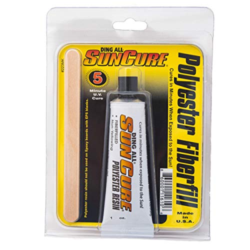 Ding All Sun Cure Surfboard Repair Kit, 1 oz Fiberfilled UV Polyester Resin