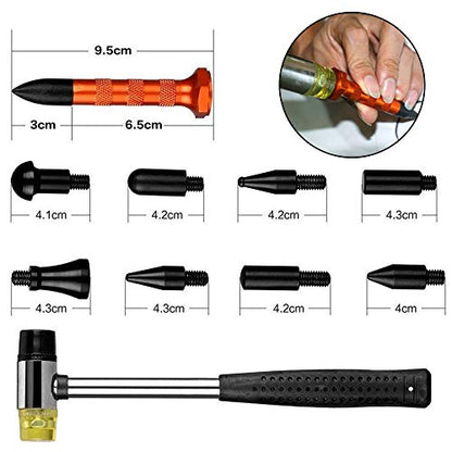 GLISTON Auto Dent Puller Kit with Golden Lifter Dent Remover, Car Body Slide Hammer Paintless Dent Repair Set - size: XL