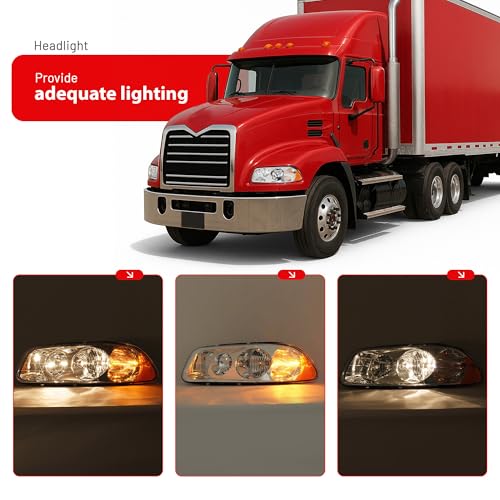 HECASA Halogen Headlight w/Bulbs Compatible with CX CXN CXU GU4 GU5 GU7 GU8 - color: Clear Lens+Chrome Housing, size: Left