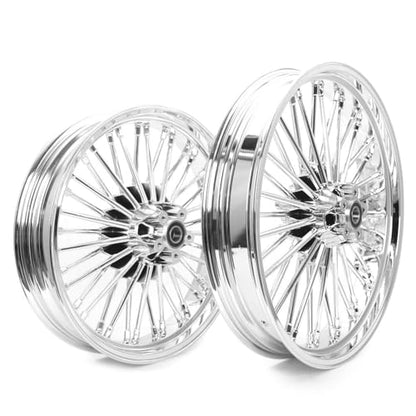 TOFR 21x3.5 18x3.5 Chrome Fat Spoke Wheels For Harley Touring Baggers 84-08 - color: Chrome, size: Front:21x3.5 Rear:18x3.5