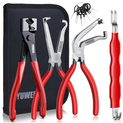 4PCS Electrical Disconnect Pliers Set, Automotive Electrical Disconnect Pliers and Terminal Pin Removal Tool Kit, Professional Automotive Tools for Most Cars, Trucks and SUVs - size: 4