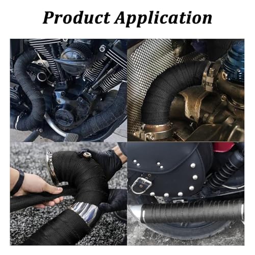 Exhaust Heat Wrap 2in x 50ft with 12 Stainless Locking Ties Black - size: 2'' x 50'