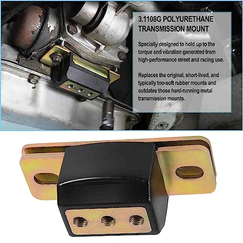 3.1108G General Transmission Mount Performance Polyurethane Mounts Bracket Set Fit for GM Cars and Trucks TH350, TH400, 700R4, and for Chevy Turbo Most Transmissions