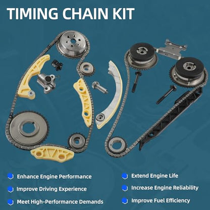 2.4 Ecotec Head Gasket Set Timing Chain Kit Water Pump For Chevy Buick GMC