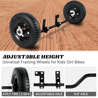 AR-PRO Dirt Bike Training Wheels, Compatible with PW50, CRF50, 50cc Bikes - color: Black & Black