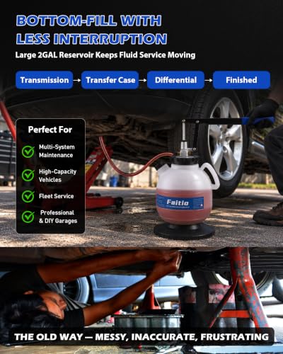7.5L Transmission Fluid Pump, Manual Fluid Transfer Pump w/ 15 ATF Adapters - size: 7.5L, Manual