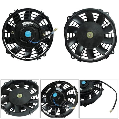 7 Inch Universal Slim Fan Push Pull Electric Radiator Cooling Fan - size: 7inch 80W
