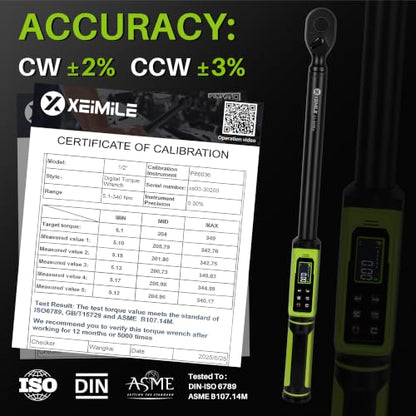 3/8" 1/2" Digital Torque Wrench Set,0.66-44.25Ft.Lb&3.8-250.8Ft.Lb - size: Set 44.25 Ft-Lb,250.8Ft.Lb