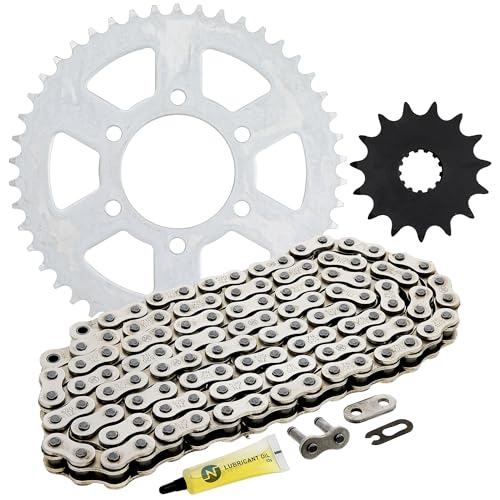 NICHE Drive Sprocket Chain Combo for Kawasaki Ninja 650 Versys Front 15 Rear 46 Tooth 520 Standard 114 Links - size: Standard Chain