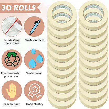 Fainne 30 Rolls Masking Tape Bulk 0.8 Inch 55 Yards - size: 0.8 Inch