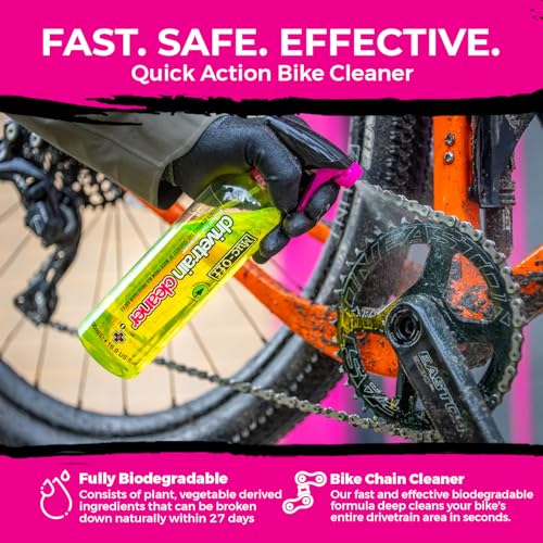 Muc-Off Drivetrain Cleaner & Degreaser Spray - size: 42.2 Fl Oz (Pack of 2) + 5 Brush Set