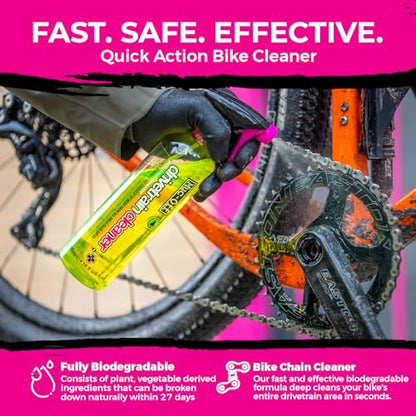 Muc-Off Drivetrain Cleaner & Degreaser Spray - size: 42.2 Fl Oz (Pack of 2) + 5 Brush Set