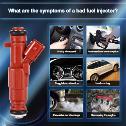 Fuel Injector Pack of 4 12 Holes Compatible with Hyundai Elantra 1.8L 11-15