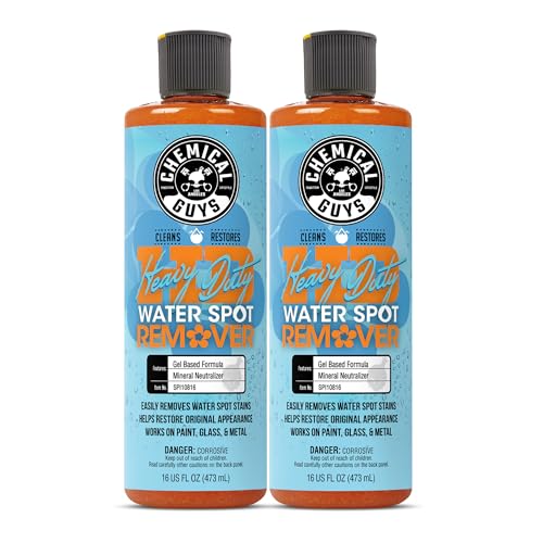 Chemical Guys, Heavy Duty Water Spot Remover Gel, Paint & Glass, 2-Pack - size: 16 Fl Oz (Pack of 2), style: Water Spot Remover