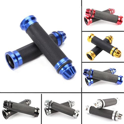 Universal 7/8" 22mm Motorcycle Handlebar Grips - Gel Rubber Compatible with Chopper, Cruiser, Street, Dirt Bike - color: Blue