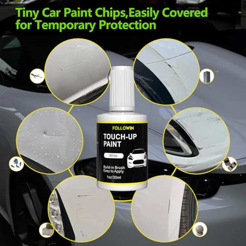 FOLLOWIN White Touch Up Paint for Cars, Car Paint Scratch Repair - color: white