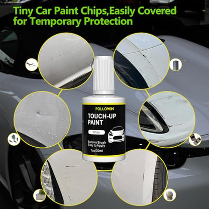 FOLLOWIN White Touch Up Paint for Cars, Car Paint Scratch Repair - color: white