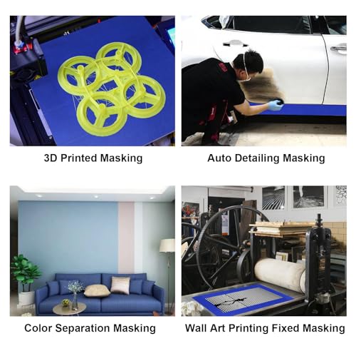 BOMEI PACK Wide Blue Painters Tape 3 Inches x 30 Yards, 3D Tape, 3D Printing Tape for Laser Cutting, 21-Day Clean Removal Wide Masking Tape - color: Blue
