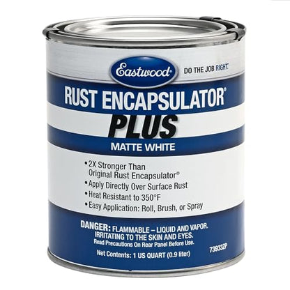 Eastwood Matte White Rust Encapsulator Plus | Long Lasting Durable Finish 1 Coat Maximum Rust Protection | Heat Resistance up to 350 Degrees Fahrenheit | Quart 1 Pack - color: Matte White, size: 32 Ounce (Pack of 1)