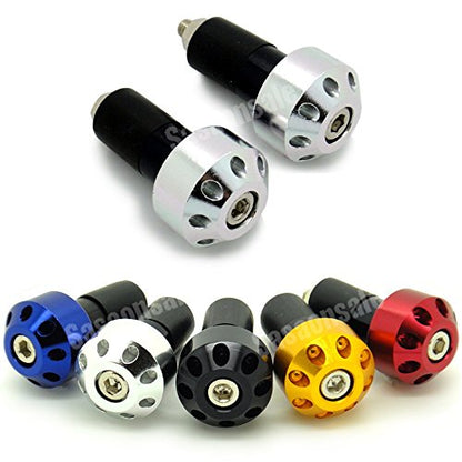 [GT-Speed] Compatible/Replacement for Motorcycle Bar Ends 7/8" Handlebar Grips Plug, Fits Honda Kawasaki Suzuki Yamaha BMW KTM Ducati Triumph (Read Product Description for Model & Year Specification) - color: Silver