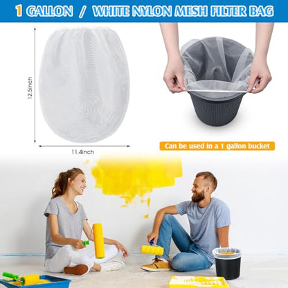 Patelai 100 Pcs 1 Gallon Paint Strainer Bags with Fine Mesh Elastic Top - size: 1 Gallon
