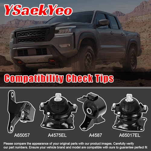 4PCS Engine Motor Mount Set Compatible with Honda Odyssey 2011-2017 3.5L V6 - size: Odyssey 2011-2017