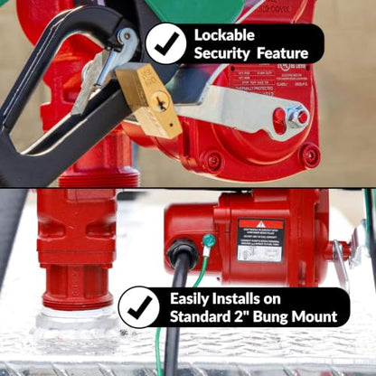 Fill-Rite FR1210HA1 12V 15 GPM Fuel Transfer Pump with Discharge Hose & Automatic Nozzle, Green - Gasoline, Diesel, Kerosene, Ethanol & Methanol Blends & Biodiesel - style: Auto Nozzle (Green)