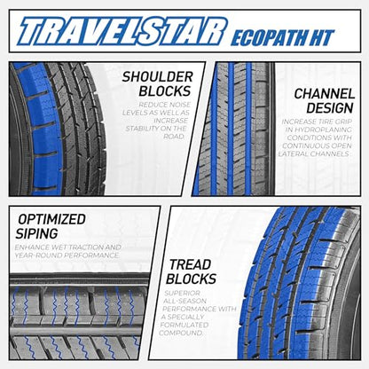 Set of 4 Travelstar EcoPath H/T 245/65R17 High Performance Tires - size: 245/65R17 107H