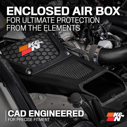 K&N Cold Air Intake System: High-Flow Air Filter, Increase Performance & Towing: Compatible with 2021-2024 FORD: Bronco, 63-2619