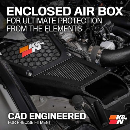 K&N Cold Air Intake System: High-Flow Air Filter, Increase Performance & Towing: Compatible with 2021-2024 FORD: Bronco, 63-2619