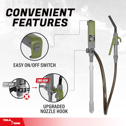TERA PUMP 2nd Gen Fuel Transfer Pump, Cordless Portable - style: 4.9 ft Pump (Rechargeable)