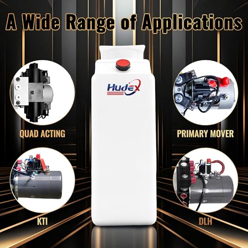 10 Quart Poly Power Unit Reservoir for Hydraulic Systems, Polyethylene Flat Bottom Utility Fluid Tank for Dump Trucks Trailers RVs Boats - size: 10 Quart