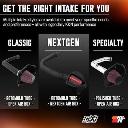 K&N NextGen Cold Air Intake System: High-Flow Cotton Filter: Compatible with 2011-2023 Dodge/Chrysler: Challenger, Charger, 300, 300C, 50-2544 - style: NextGen