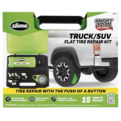 Slime 50159 Flat Tire Repair Kit, Smart Spair Ultra, All-in-one Solution, Repairs and Inflates, Truck/SUV, 15 Min Fix - size: Truck/SUV