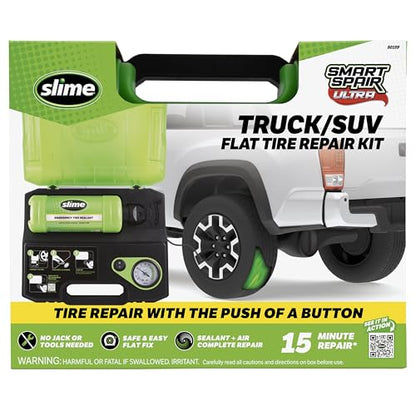 Slime 50159 Flat Tire Repair Kit, Smart Spair Ultra, All-in-one Solution, Repairs and Inflates, Truck/SUV, 15 Min Fix - size: Truck/SUV