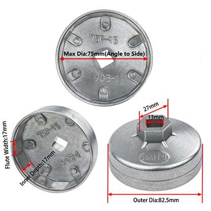 Oil Filter Wrench 903-1 Cartridge Style 75mm Max Inner Dia 15 Flute - size: Model 903-1