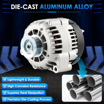 8247 Car Alternators Fit for Chevy Silverado 1500 2500 3500 Avalanche Tahoe, for GMC Savana Sierra Yukon, for Cadillac Escalade Automotive Replacement Alternator 10464451 321-1798 321-1811 - size: #8291, 8247, 8273 Alternator